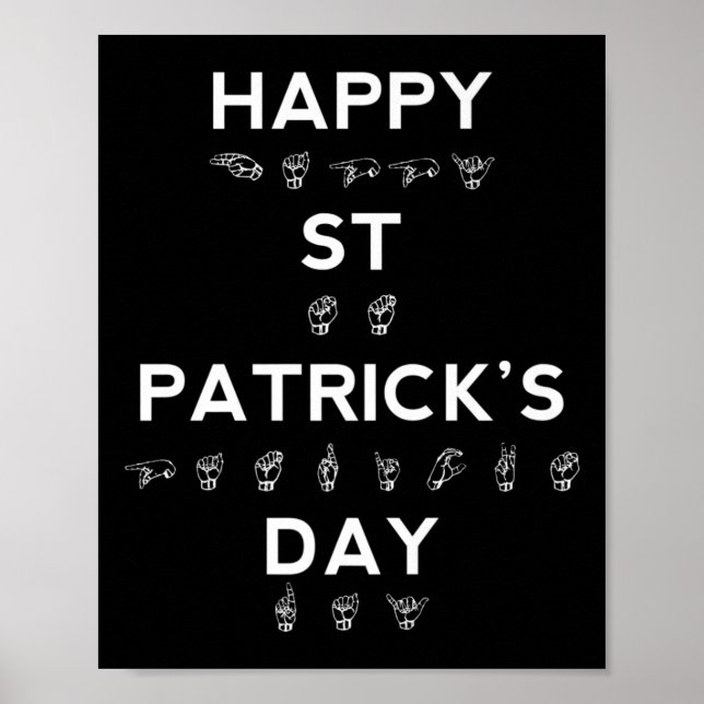 St Patrick's Day Asl Deaf Awareness  Poster (Front)