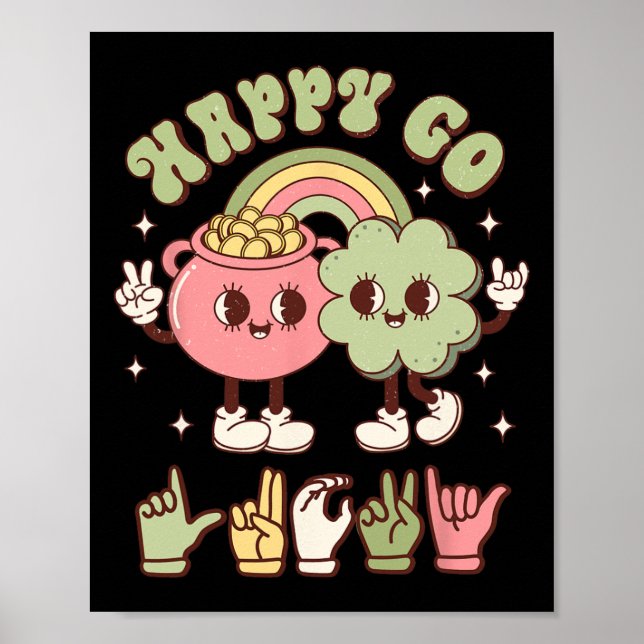 St Patricks Day Asl Happy Go Lucky Sign Language D (Front)