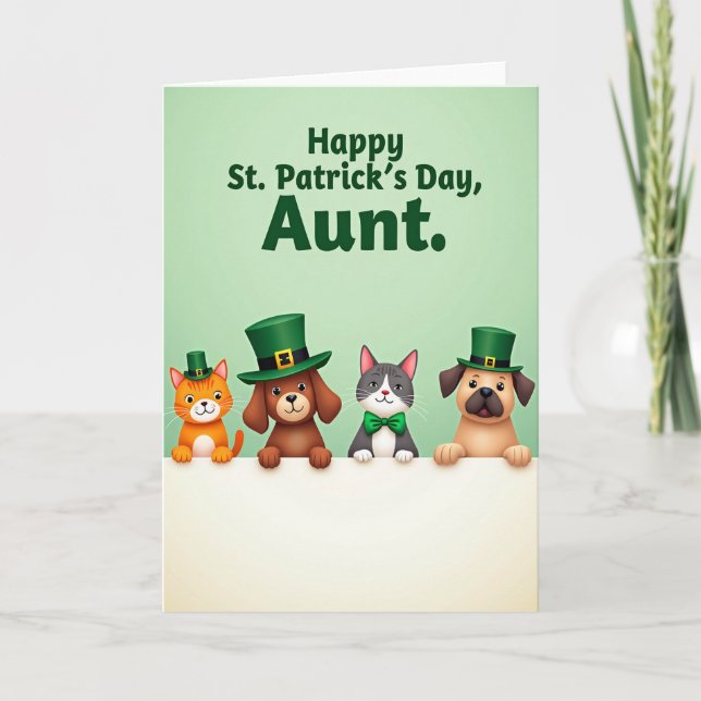 St Patricks Day Aunt Card (Front)