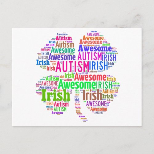 St Patricks Day Autism Awareness Products Postcard
