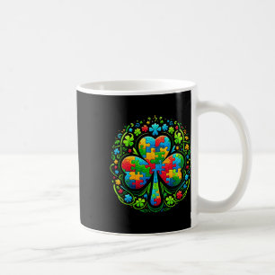 St Patricks Day Autism Awareness Shamrock Puzzle Coffee Mug