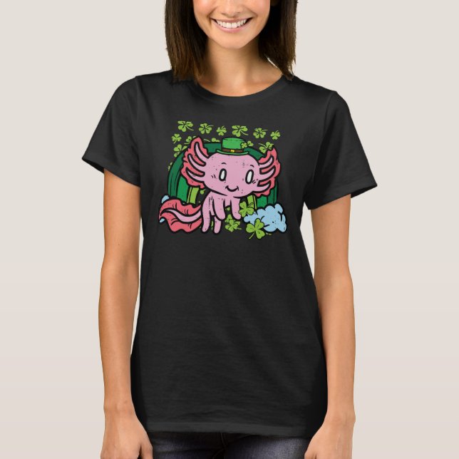 St Patricks Day Axolotl Saint Paddys Men Women Kid T-Shirt (Front)