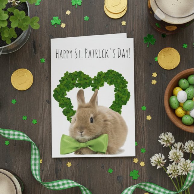 St. Patrick's Day Baby Bunny Card (Creator Uploaded)