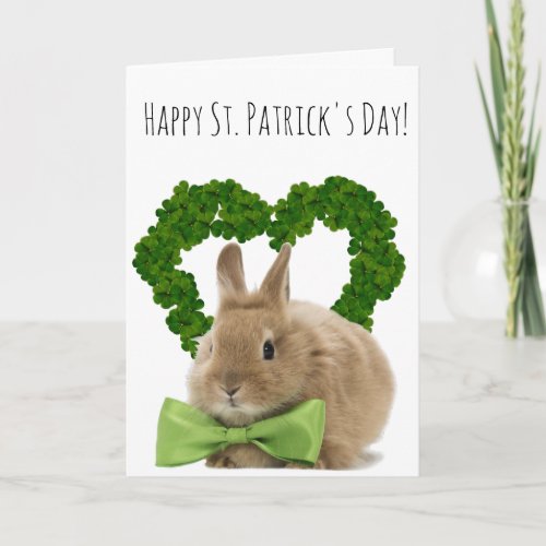 St Patricks Day Baby Bunny Card