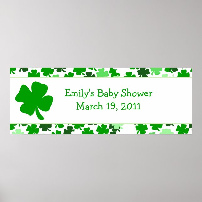 ST PATRICK'S DAY Baby Shower /  Birthday Banner Poster (Front)
