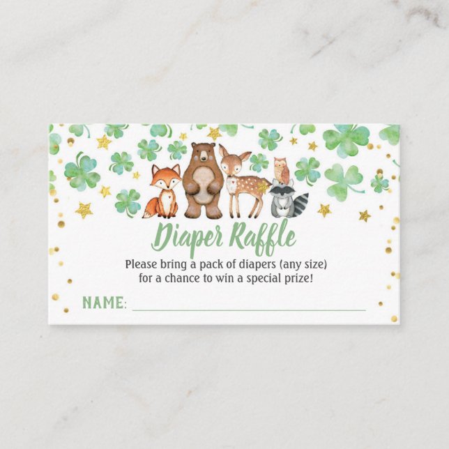 St Patrick's Day Baby Shower Diaper Raffle Ticket Enclosure Card (Front)