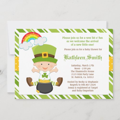 St Patricks Day Baby Shower Invitation