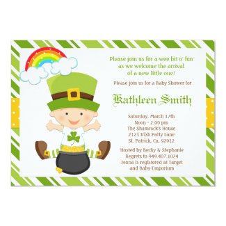 St Patricks Day Baby Shower Invitation