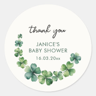St. Patricks Day Baby Shower Thank You Classic Round Sticker