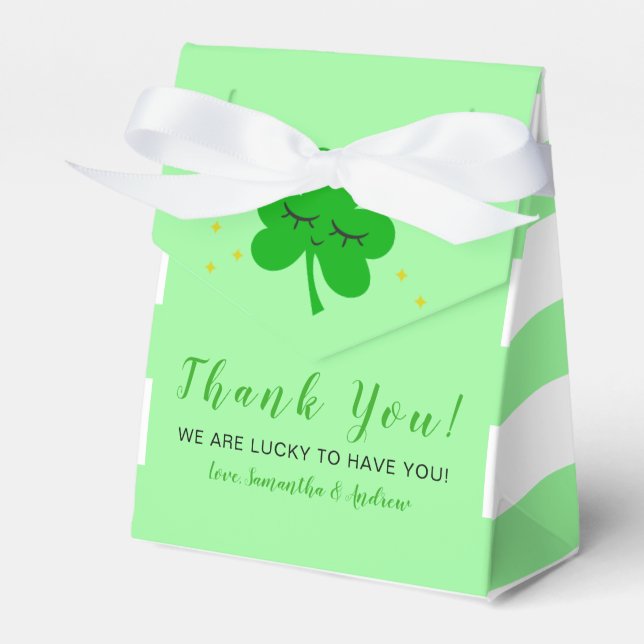 St Patrick's Day Baby Shower Thank You Favor Boxes (Front Side)