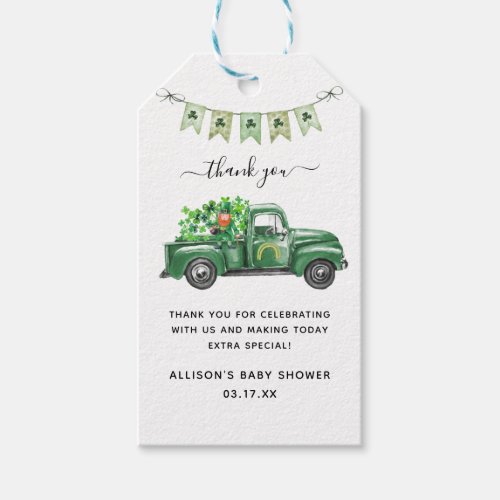 St Patricks Day Baby Shower Thank You Gift Tags