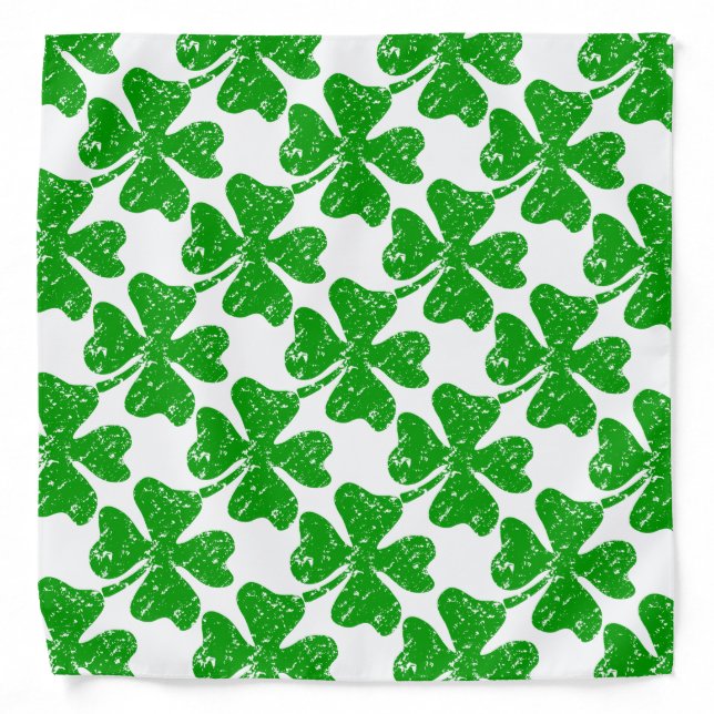 St Patricks Day bandana | Green shamrock pattern (Front)