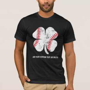 St Patrick's Day Baseball 4 Leaves Shamrock Clover T-Shirt