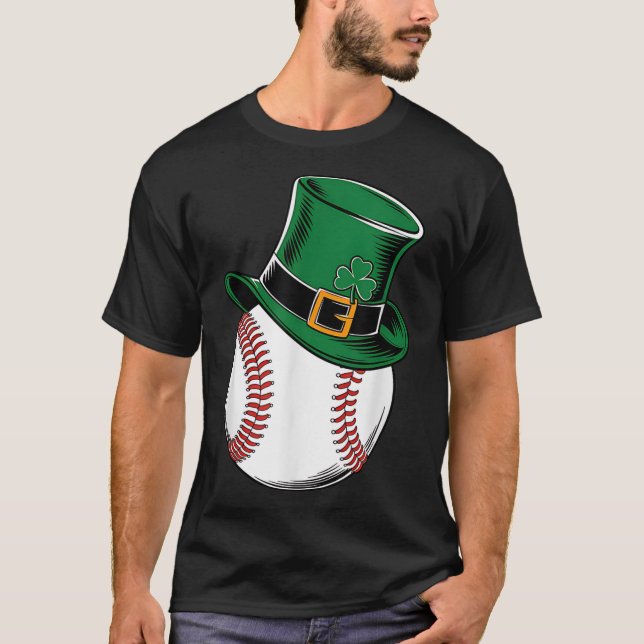 St Patricks Day Baseball Shamrock  T-Shirt (Front)