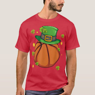 St Patrick's Day Basketball Lovers Clover Leprecha T-Shirt