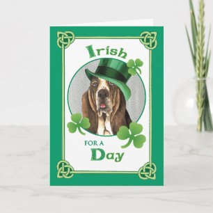 St. Patrick's Day Basset Card
