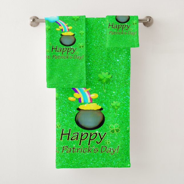 St. Patrick's Day Bathroom Towel Sets (Insitu)