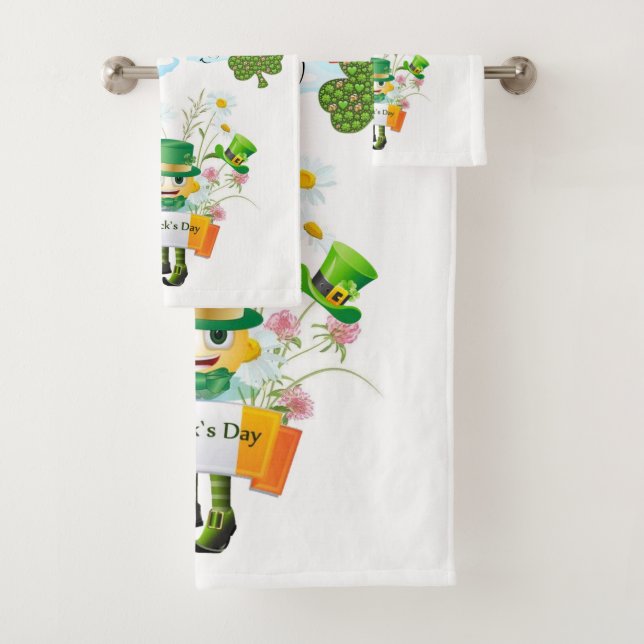 St. Patrick's Day Bathroom Towel Sets (Insitu)
