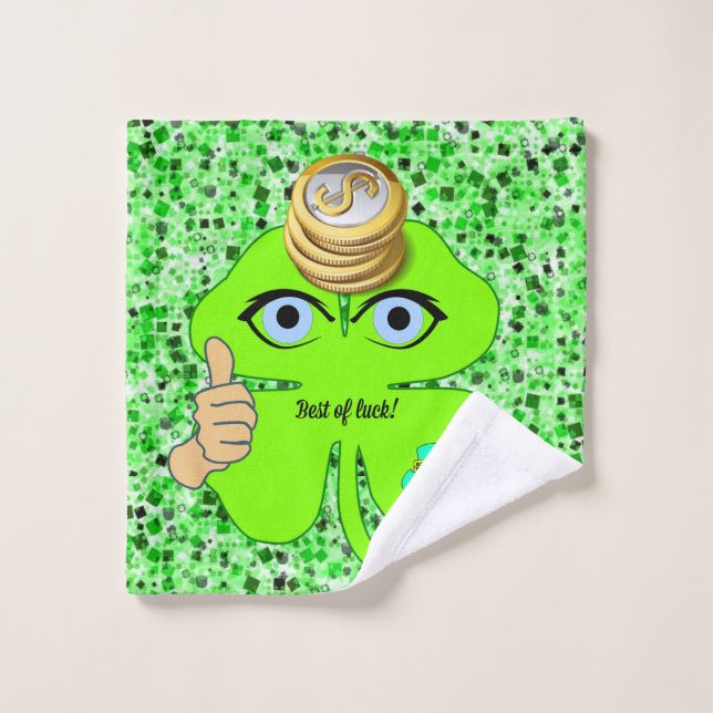 St. Patrick's Day Bathroom Towel Sets Clover (Wash Cloth)