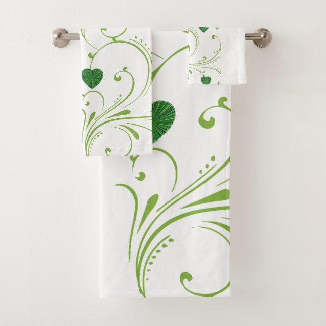 St. Patrick's Day Bathroom Towel Sets Floral (Insitu)