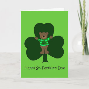 St. Patrick's day bear in green Card