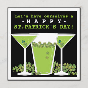 St. Patricks Day Beer and Martini Party Invitation