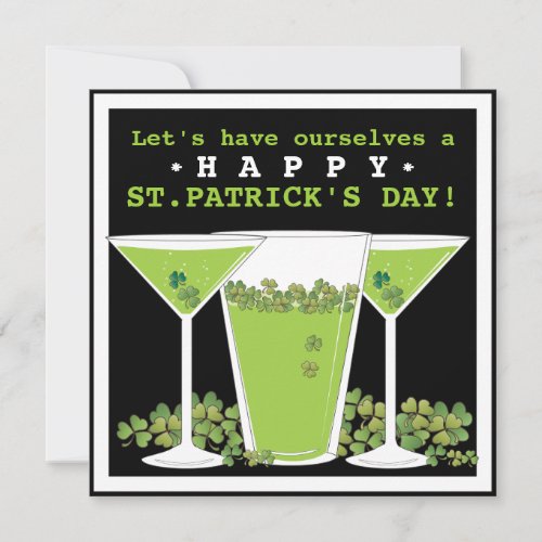 St Patricks Day Beer and Martini Party Invitation