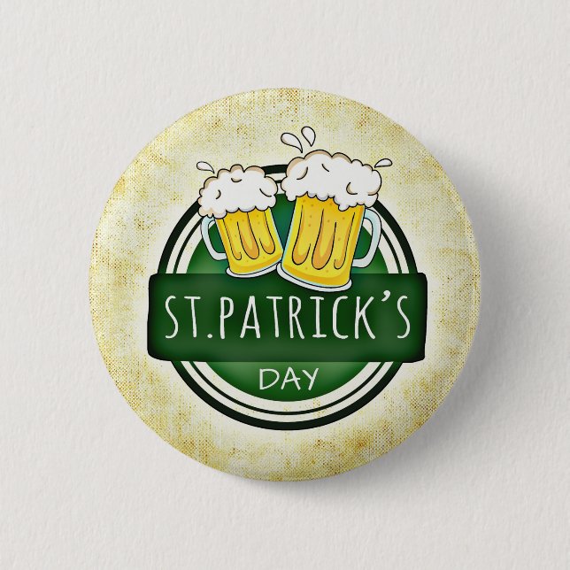  St.Patrick's Day Beer  Button (Front)