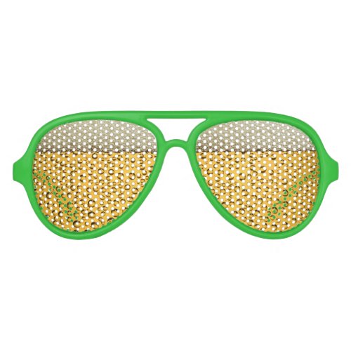 St Patricks Day Beer Goggles Aviator Sunglasses