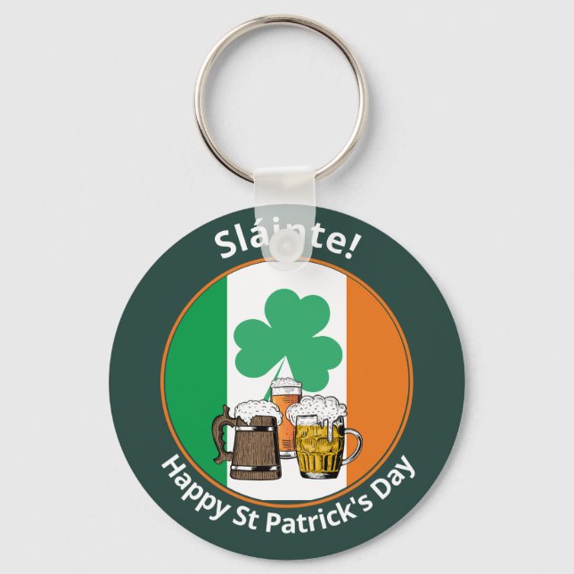 St Patricks Day Beer Keychain (Front)