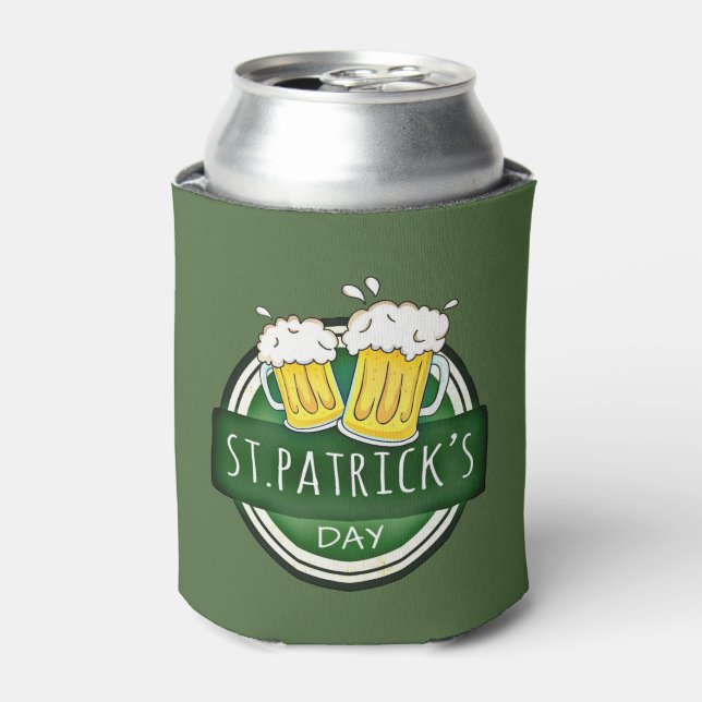St. Patrick's Day, Beer Mugs, Irish Green Can Cooler (Can Front)