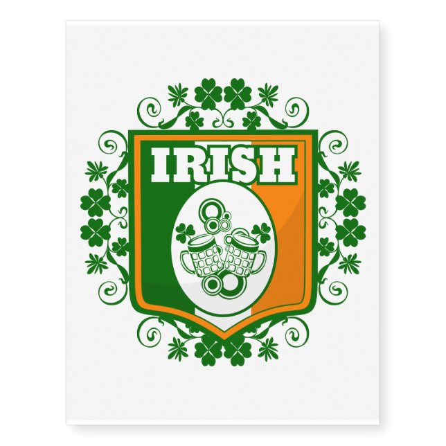 St Patrick's Day Beer Temporary Tattoos (Front)