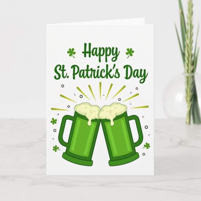 St Patricks Day Beer Toast Card (Front)