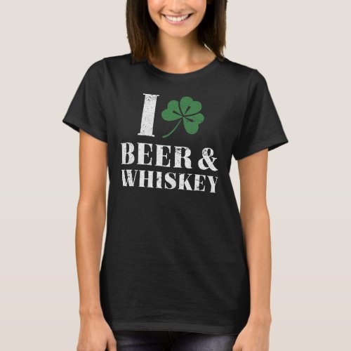 St Patricks Day Beer Whiskey Shirt Drinking Gift W