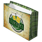 St. Patrick's Day Beers Large Gift Bag (Front Angled)