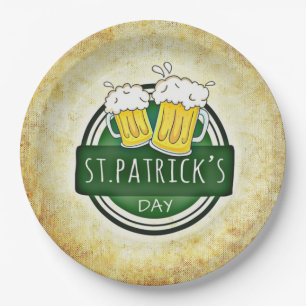 St. Patrick's Day Beers Paper Plates