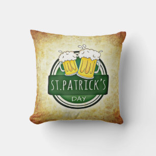 St. Patrick's Day Beers Throw Pillow