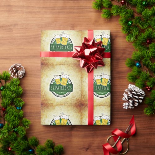 St Patricks Day Beers Wrapping Paper