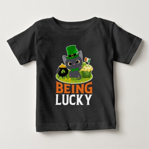 St Patricks Day Being Lucky Baby T_Shirt