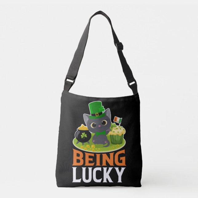 St. Patrick's Day Being Lucky Crossbody Bag (Front)