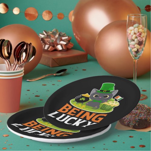 St Patricks Day Being Lucky Paper Plates