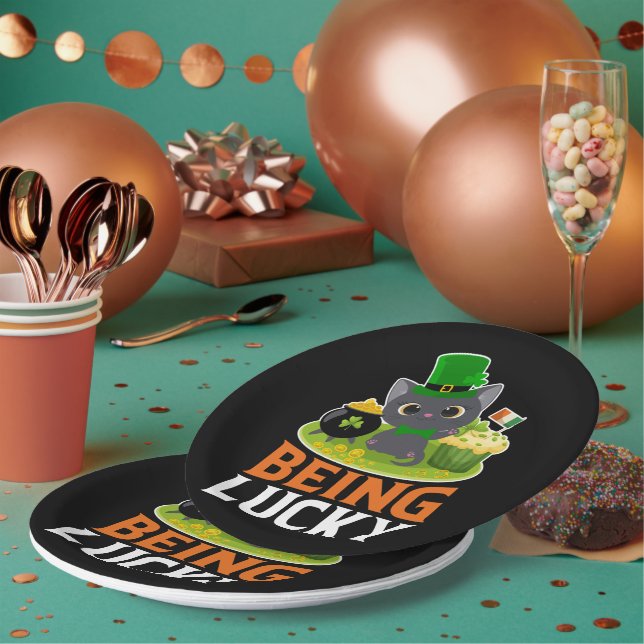 St. Patrick's Day Being Lucky Paper Plates (Multi)