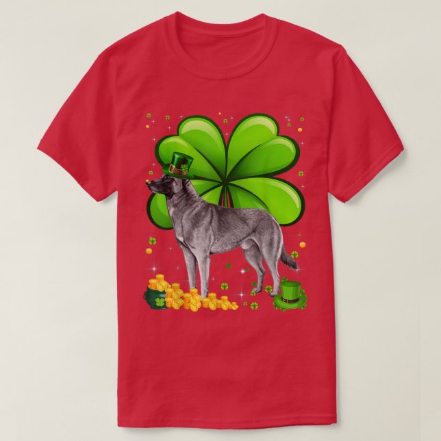 St Patrick's Day Belgian malinois Shamrock Pet Lov T-Shirt (Design Front)