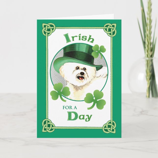 St. Patrick's Day Bichon Card (Front)