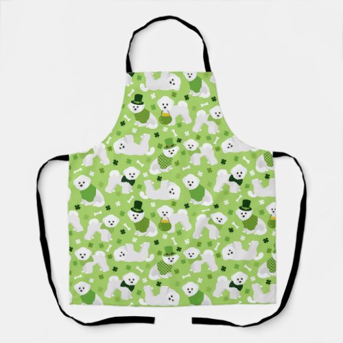 St Patricks Day Bichon Frise Apron