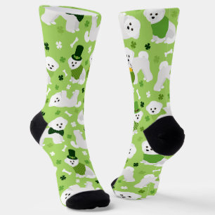 St. Patrick's Day Bichon Frise Socks