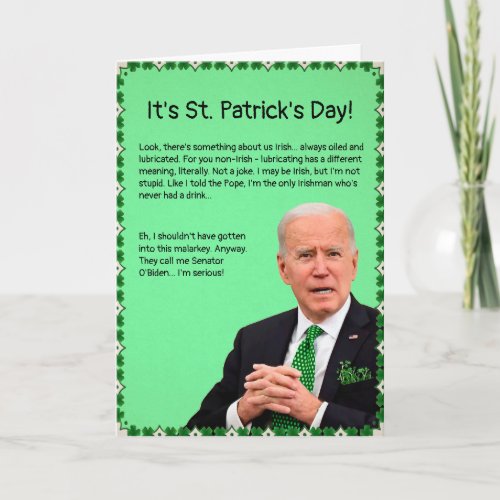 St Patricks Day Biden Card
