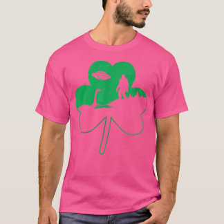 St Patricks Day Bigfoot Nessie Ufo Alien Shamrock T-Shirt