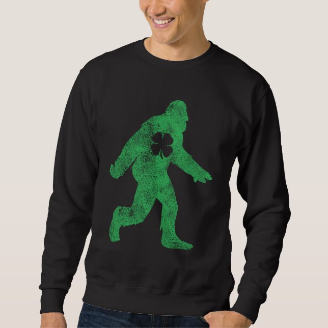 St Patricks Day Bigfoot Sasquatch Saint Paddys Iri Sweatshirt (Front)