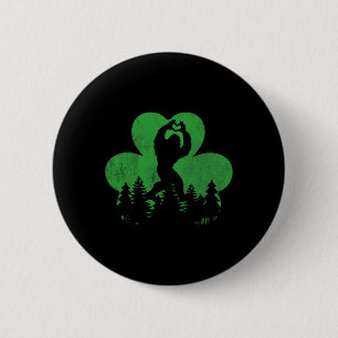 St Patricks Day Bigfoot Sasquatch Shirt Saint Padd Button